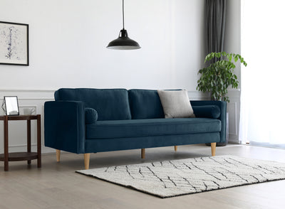 Sofá Polo Velvet 3cp Azul